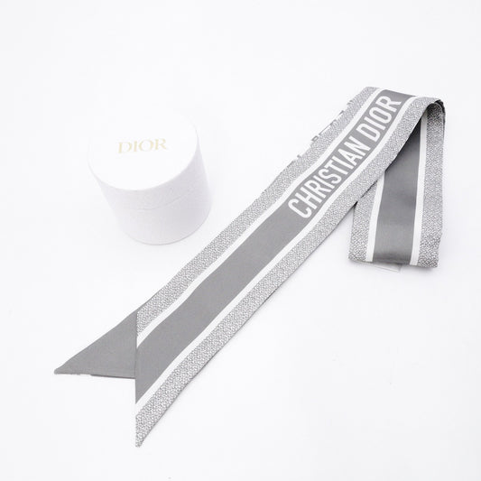 Christian Dior Mitzah Scarf, Silk, Gray