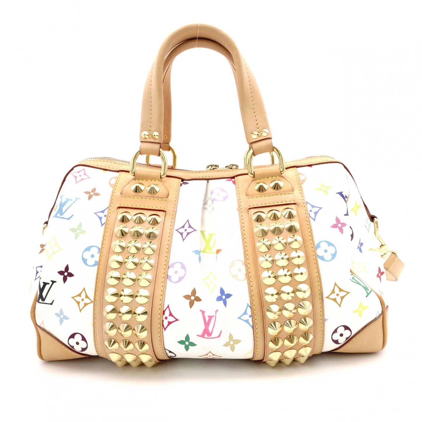 LOUIS VUITTON Courtney MM Monogram Multicolor Handbag, 2-Way, Leather, Women's