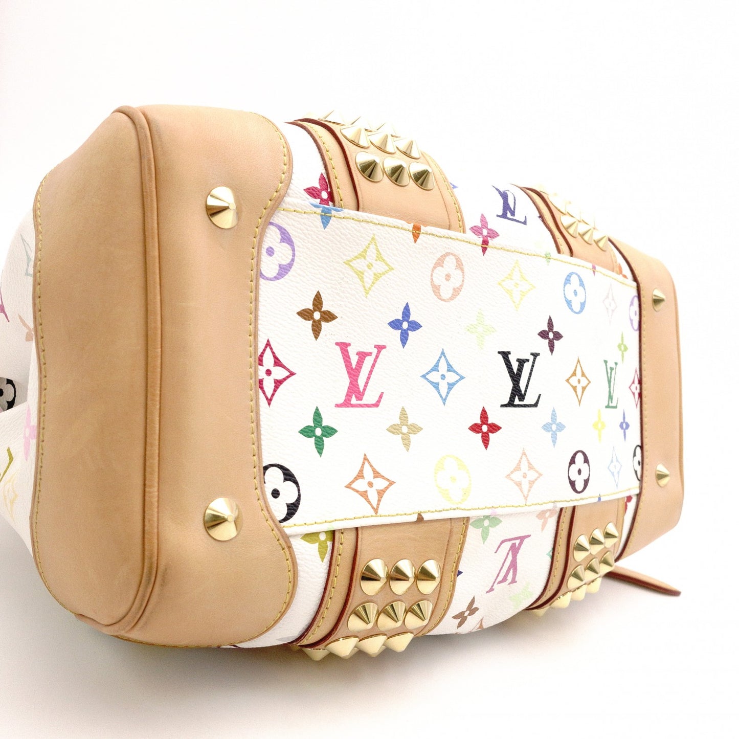 LOUIS VUITTON Courtney MM Monogram Multicolor Handbag, 2-Way, Leather, Women's