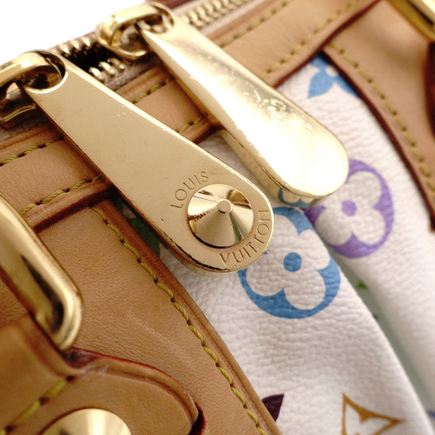 LOUIS VUITTON Courtney MM Monogram Multicolor Handbag, 2-Way, Leather, Women's