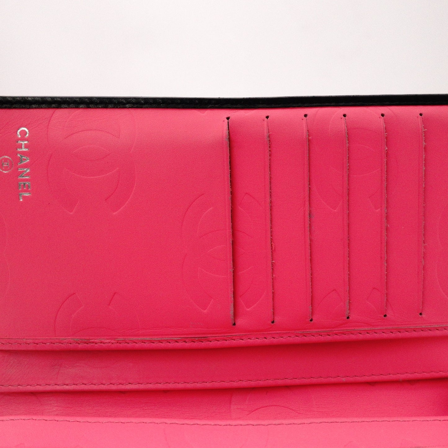 CHANEL Cambon Line Long Wallet, Leather, Black