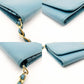 PRADA Saffiano Leather Chain Wallet Shoulder Bag Leather Blue Gold Hardware 7-11-626