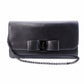 Salvatore Ferragamo Vara Wallet Chain, Leather, Black