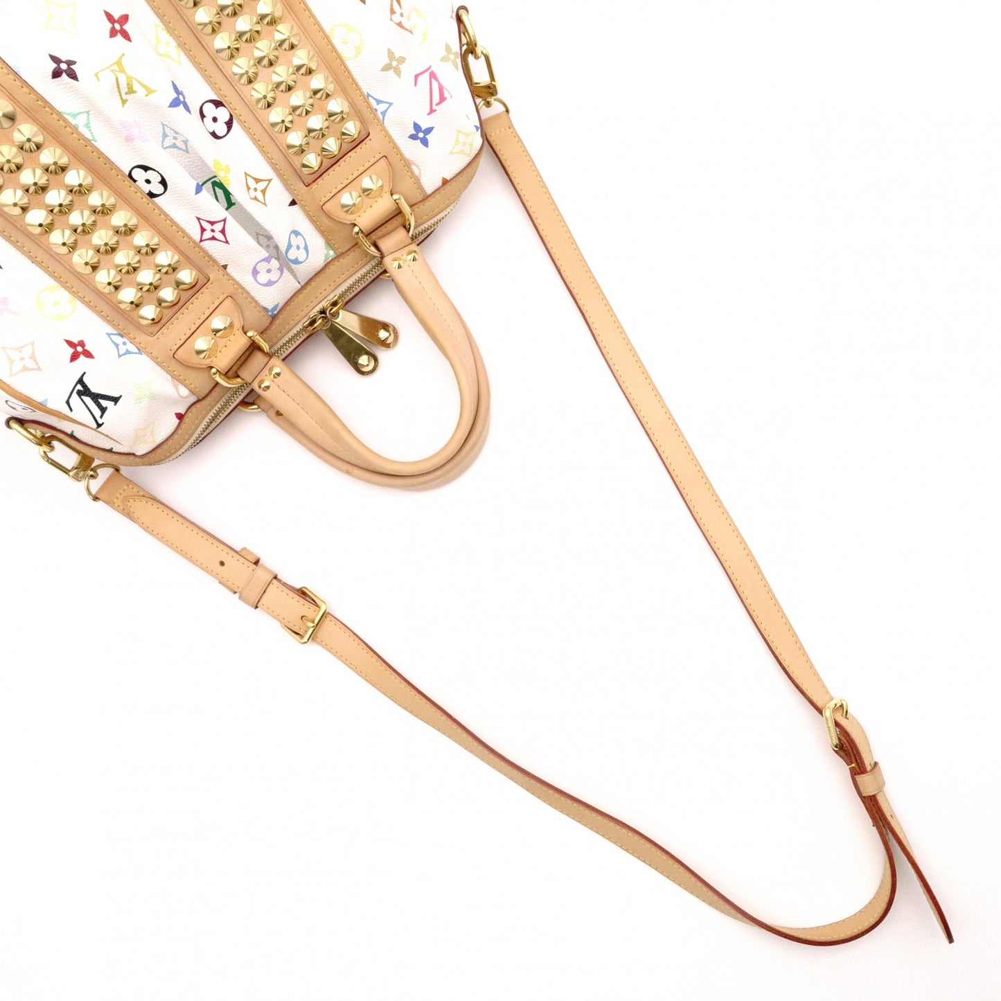 LOUIS VUITTON Courtney MM Monogram Multicolor Handbag, 2-Way, Leather, Women's
