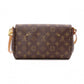 LOUIS VUITTON Favorit MM Damier Ébène Shoulder Bag, Leather and PVC, Brown