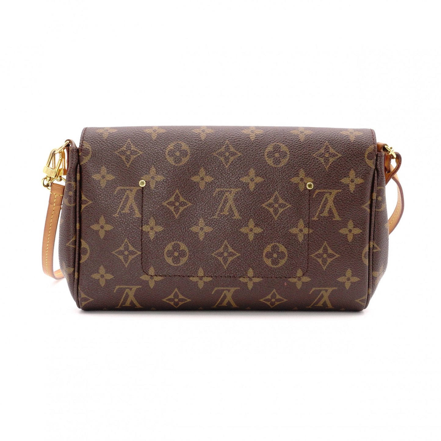 LOUIS VUITTON Favorit MM Damier Ébène Shoulder Bag, Leather and PVC, Brown