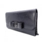 Salvatore Ferragamo Vara Wallet Chain, Leather, Black