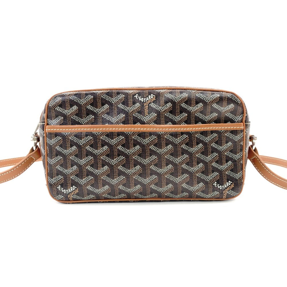 Goyard Cup Vert Shoulder Bag PVC Leather Black × Brown Crossbody 7-11-653