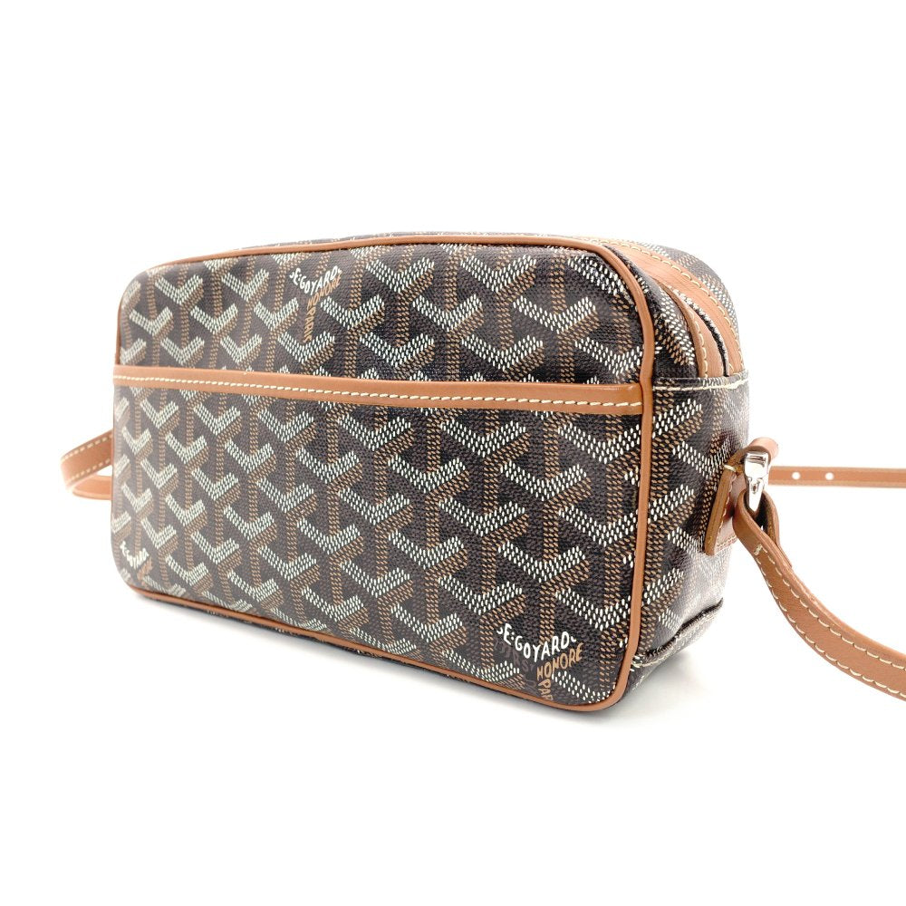 Goyard Cup Vert Shoulder Bag PVC Leather Black × Brown Crossbody 7-11-653