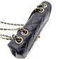 CHANEL Matelassé Chain Shoulder Bag Lambskin Navy Leather Gold Hardware CC Logo Crossbody 7-9-593