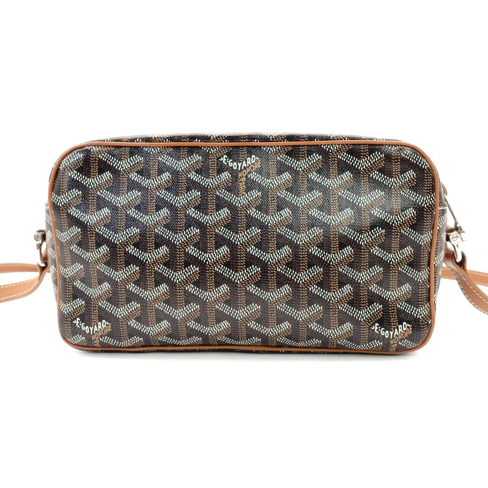 Goyard Cup Vert Shoulder Bag PVC Leather Black × Brown Crossbody 7-11-653