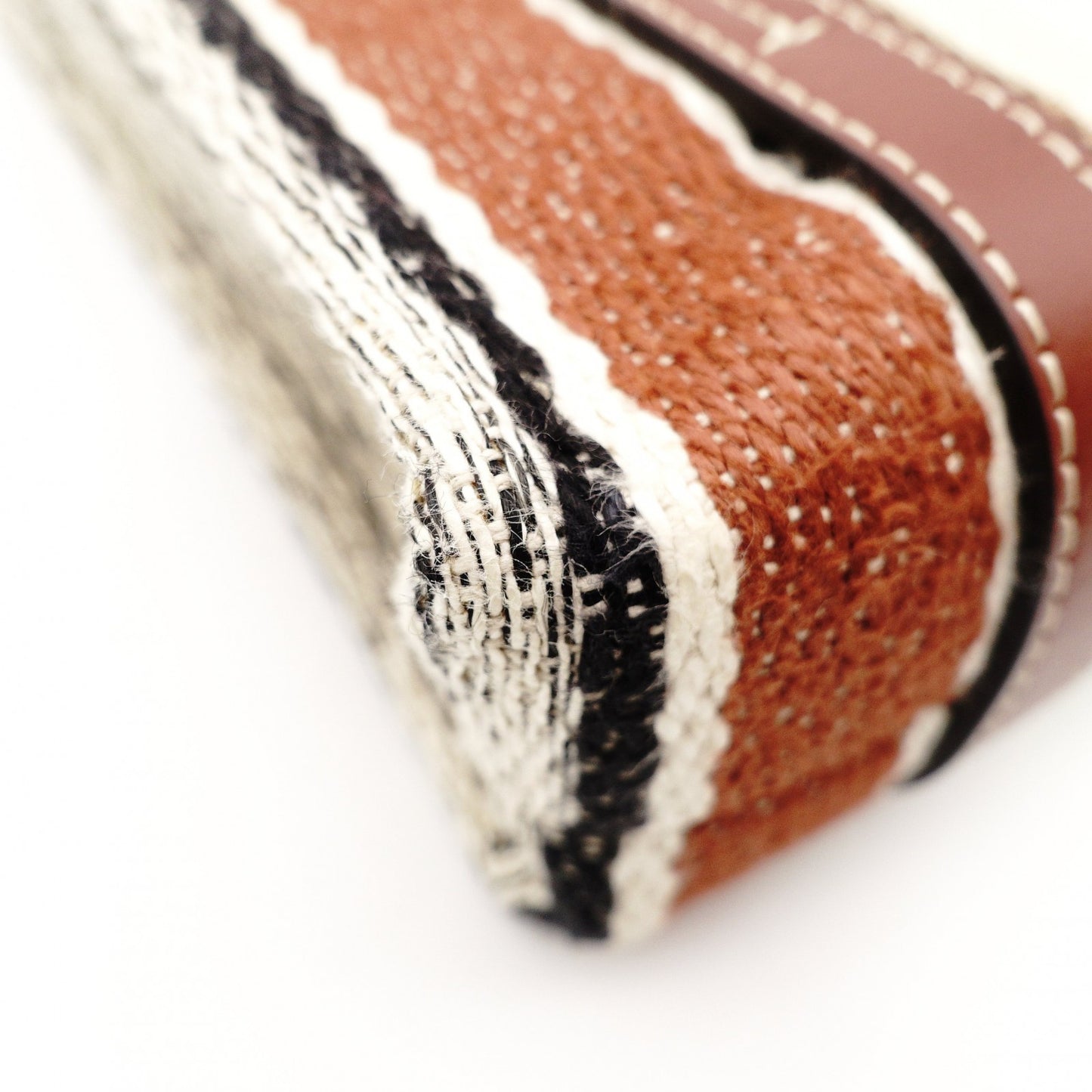Chloe Woody Small Handbag 2-Way Canvas Beige × Brown Crossbody 7-11-646