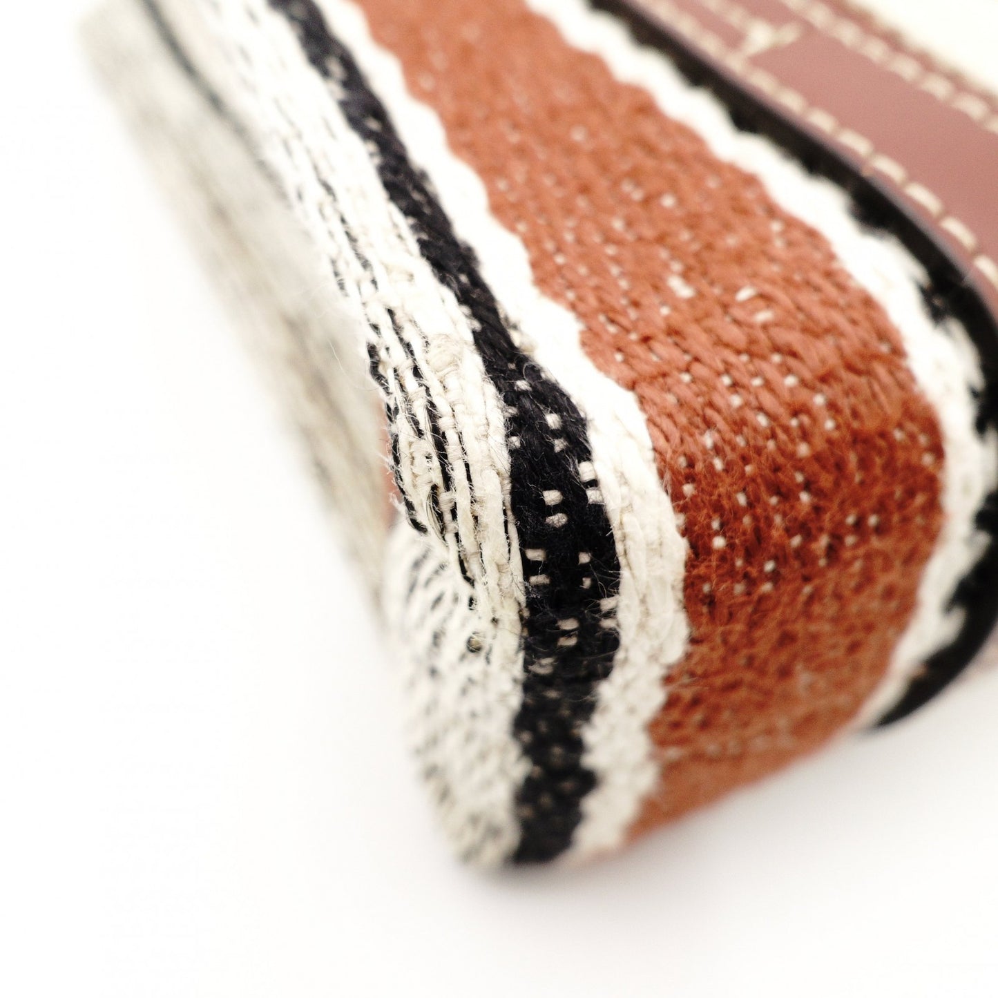 Chloe Woody Small Handbag 2-Way Canvas Beige × Brown Crossbody 7-11-646