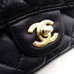 CHANEL Matelassé Chain Shoulder Bag Lambskin Navy Leather Gold Hardware CC Logo Crossbody 7-9-593