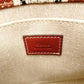 Chloe Woody Small Handbag 2-Way Canvas Beige × Brown Crossbody 7-11-646