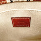 Chloe Woody Small Handbag 2-Way Canvas Beige × Brown Crossbody 7-11-646