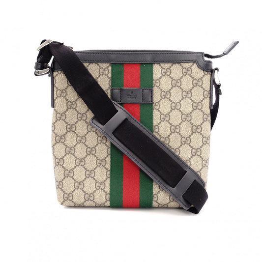 GUCCI GG Supreme Shoulder Bag, PVC and Canvas, Beige, Crossbody