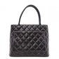 CHANEL Reissue Tote, Caviar Leather, Matelassé Tote Bag, Silver Hardware, Black