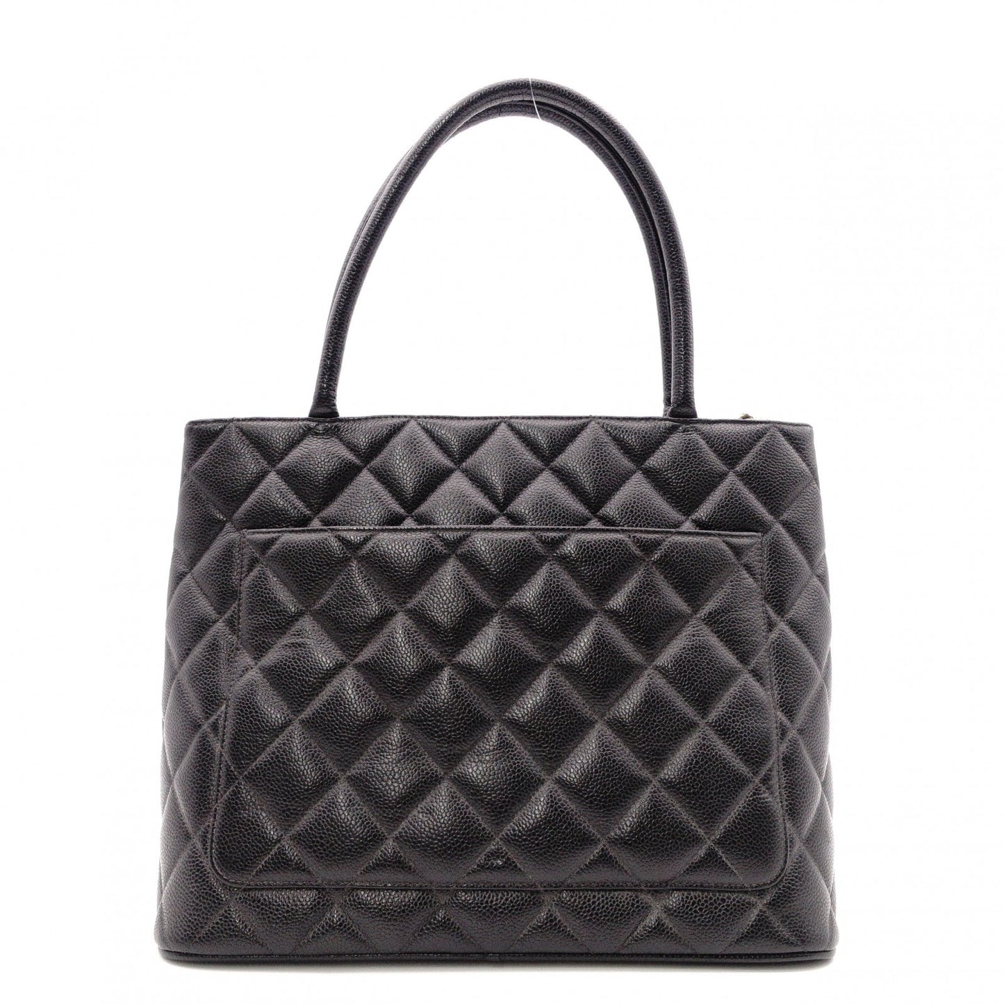 CHANEL Reissue Tote, Caviar Leather, Matelassé Tote Bag, Silver Hardware, Black