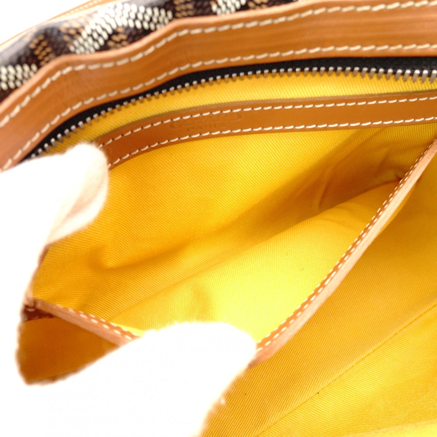 Goyard Cup Vert Shoulder Bag PVC Leather Black × Brown Crossbody 7-11-653