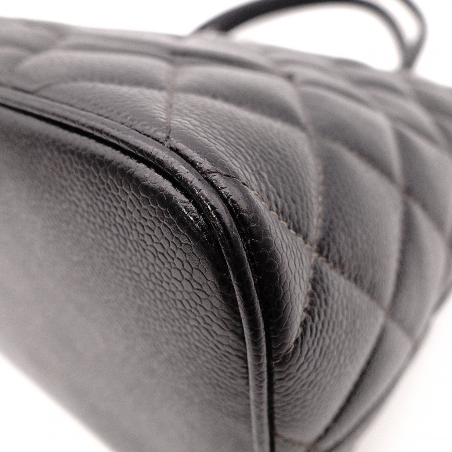 CHANEL Reissue Tote, Caviar Leather, Matelassé Tote Bag, Silver Hardware, Black