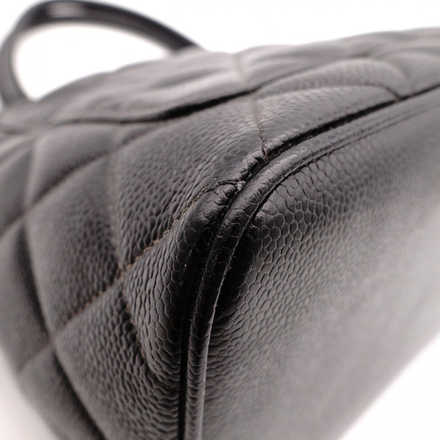 CHANEL Reissue Tote, Caviar Leather, Matelassé Tote Bag, Silver Hardware, Black