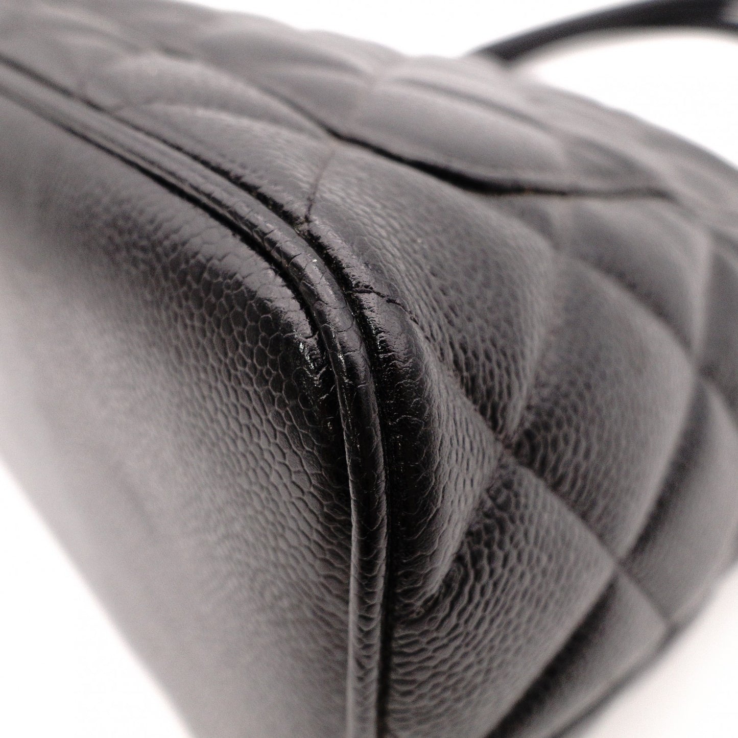 CHANEL Reissue Tote, Caviar Leather, Matelassé Tote Bag, Silver Hardware, Black