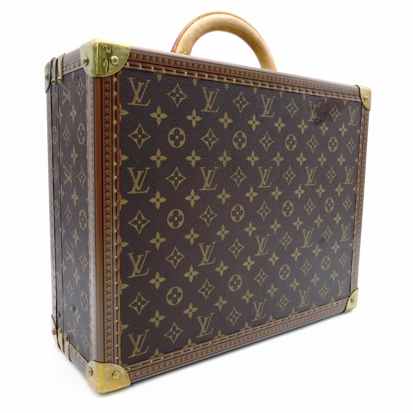 LOUIS VUITTON Monogram Canvas Suitcase, Brown, Vintage Trunk