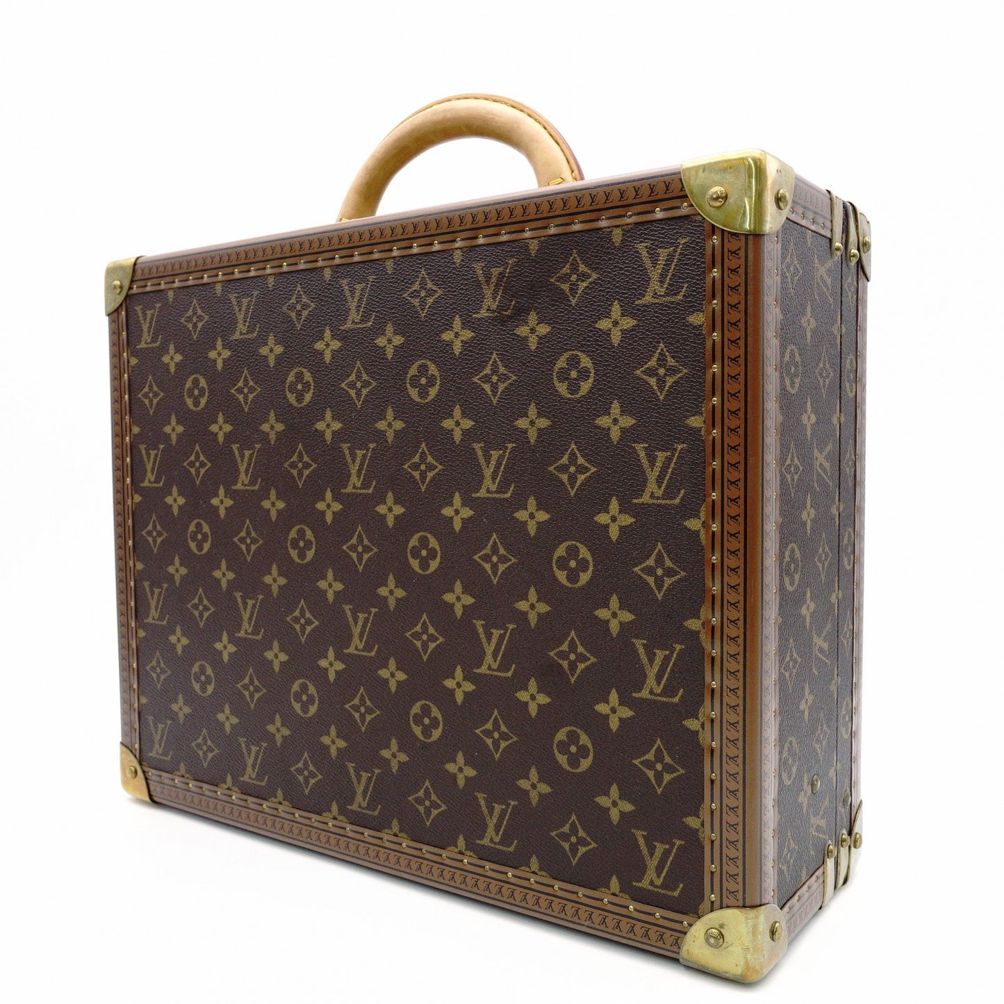 LOUIS VUITTON Monogram Canvas Suitcase, Brown, Vintage Trunk