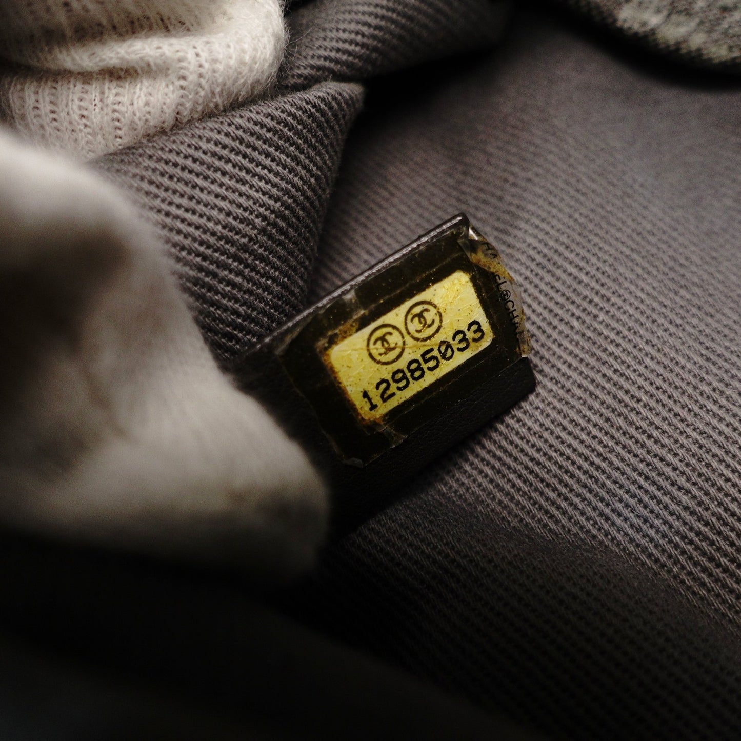 CHANEL New Neutra Tote Bag Nylon Gray Shoulder Bag Leather 7-10-379