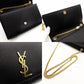 Saint Laurent Kate Medium Chain Shoulder Bag Black Leather Black Gold Hardware Crossbody 7-11-825