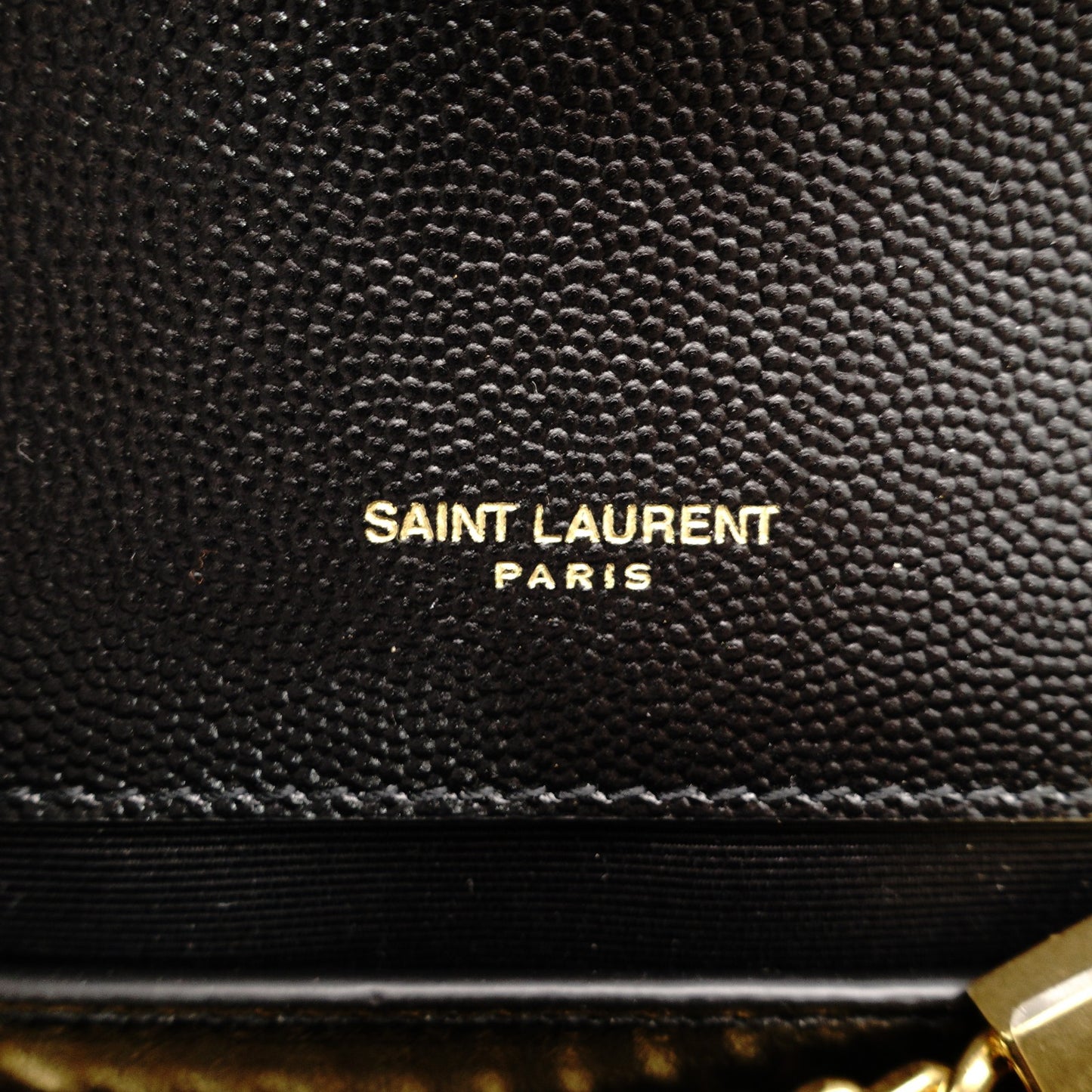Saint Laurent Kate Medium Chain Shoulder Bag Black Leather Black Gold Hardware Crossbody 7-11-825