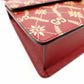 GUCCI Sylvie Bee & Star Shoulder Bag Red Red Leather Gold Hardware Crossbody 7-10-974
