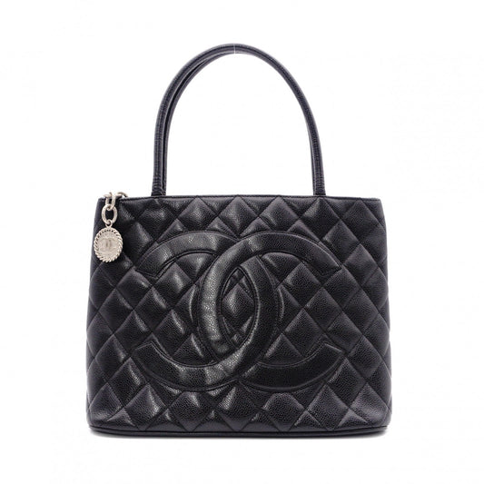CHANEL Reissue Tote, Caviar Leather, Matelassé Tote Bag, Silver Hardware, Black