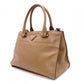 PRADA Cameo Handbag, Leather, Brown, 2-Way Crossbody, Triangle Logo