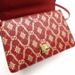 GUCCI Sylvie Bee & Star Shoulder Bag Red Red Leather Gold Hardware Crossbody 7-10-974