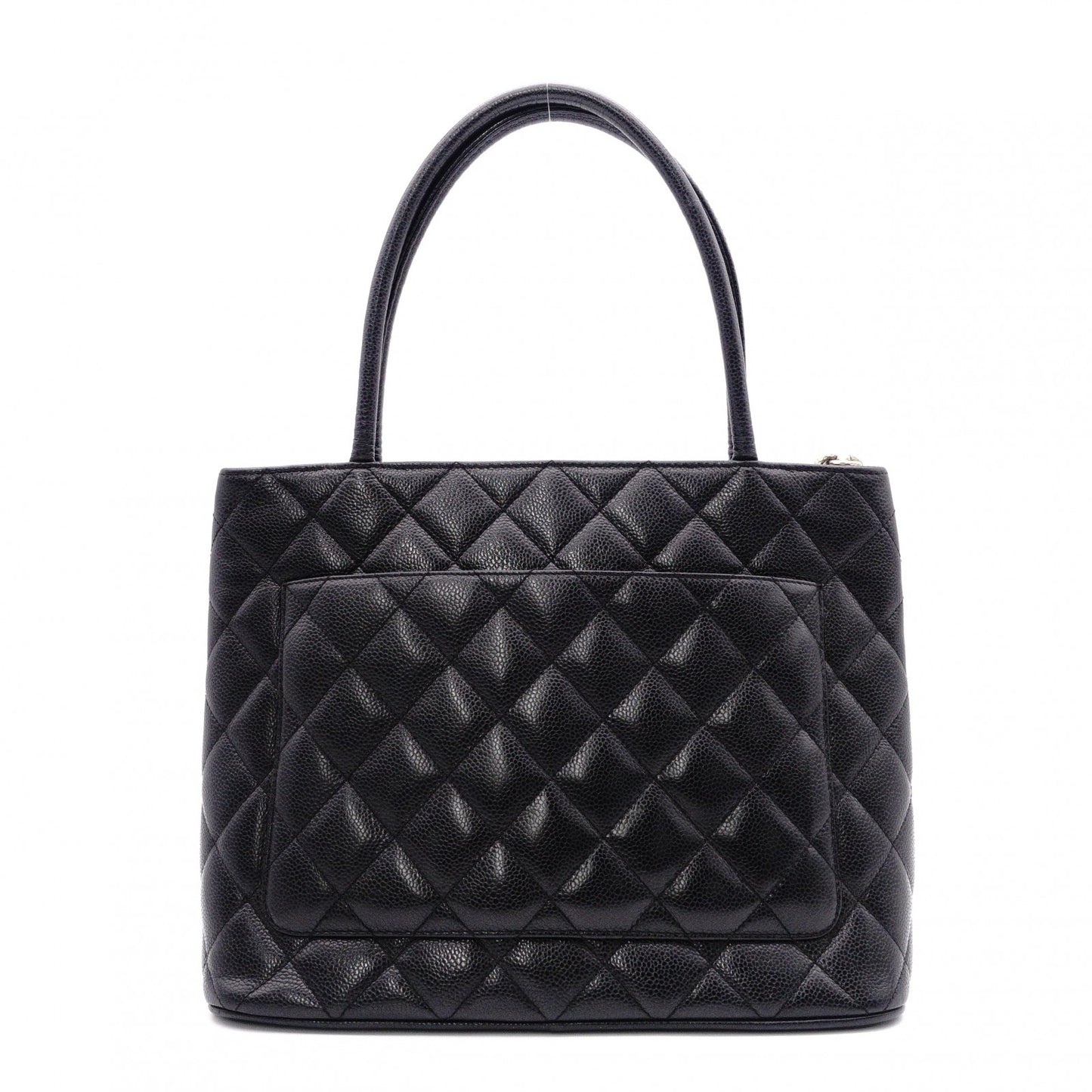 CHANEL Reissue Tote, Caviar Leather, Matelassé Tote Bag, Silver Hardware, Black