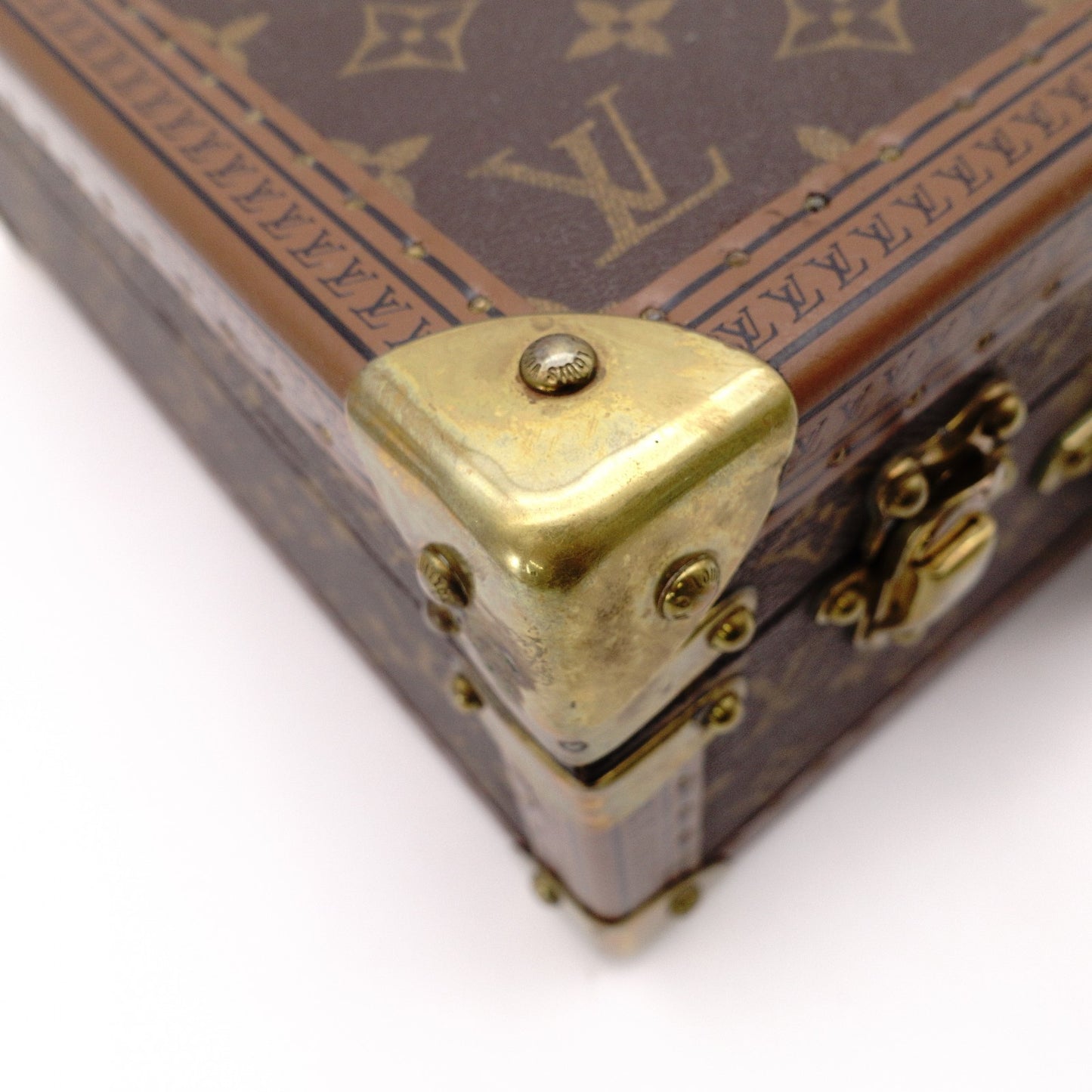 LOUIS VUITTON Monogram Canvas Suitcase, Brown, Vintage Trunk