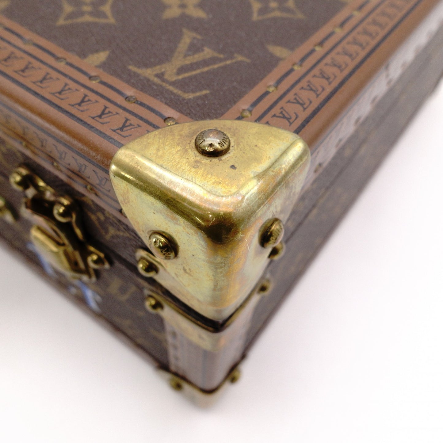 LOUIS VUITTON Monogram Canvas Suitcase, Brown, Vintage Trunk