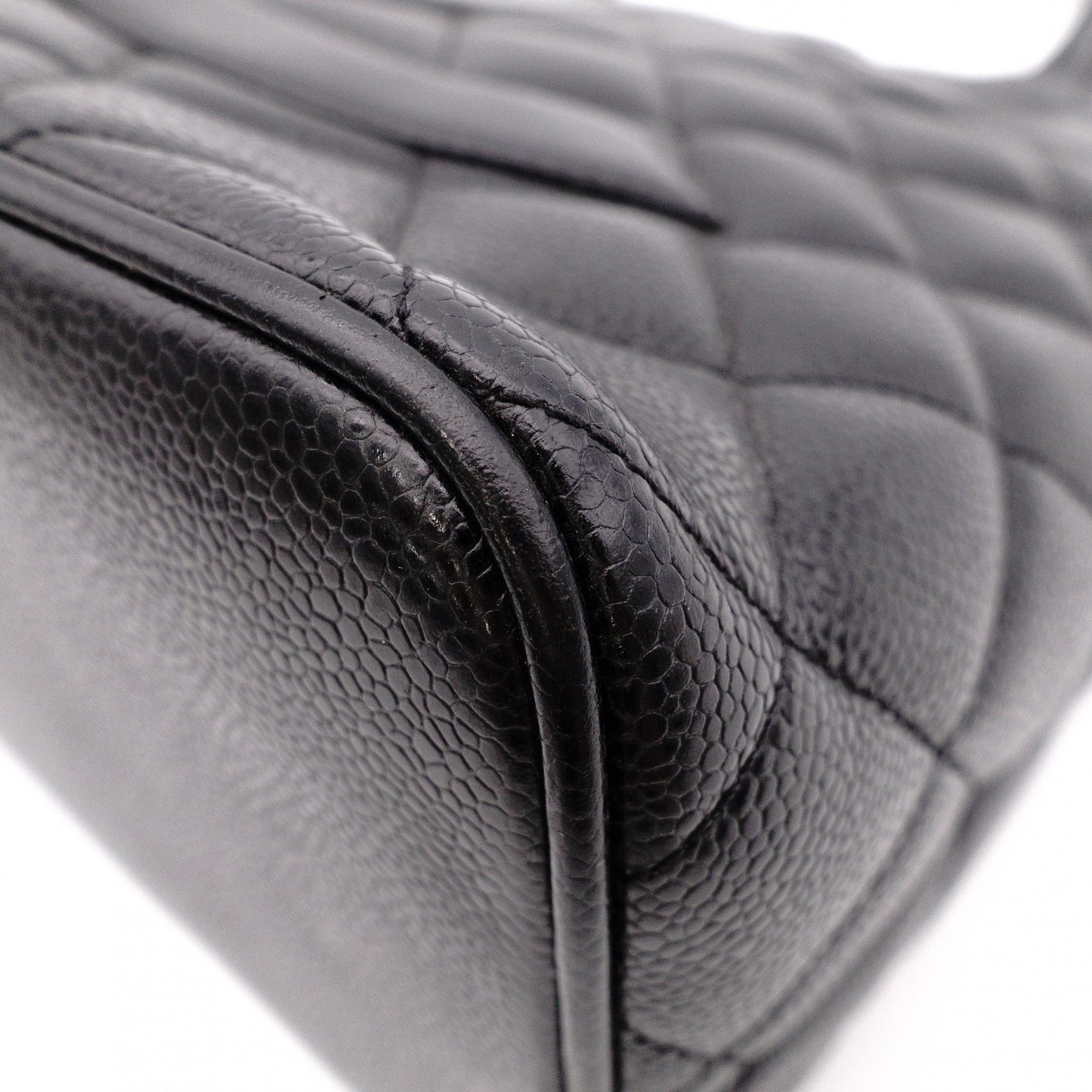 CHANEL Reissue Tote, Caviar Leather, Matelassé Tote Bag, Silver Hardware, Black