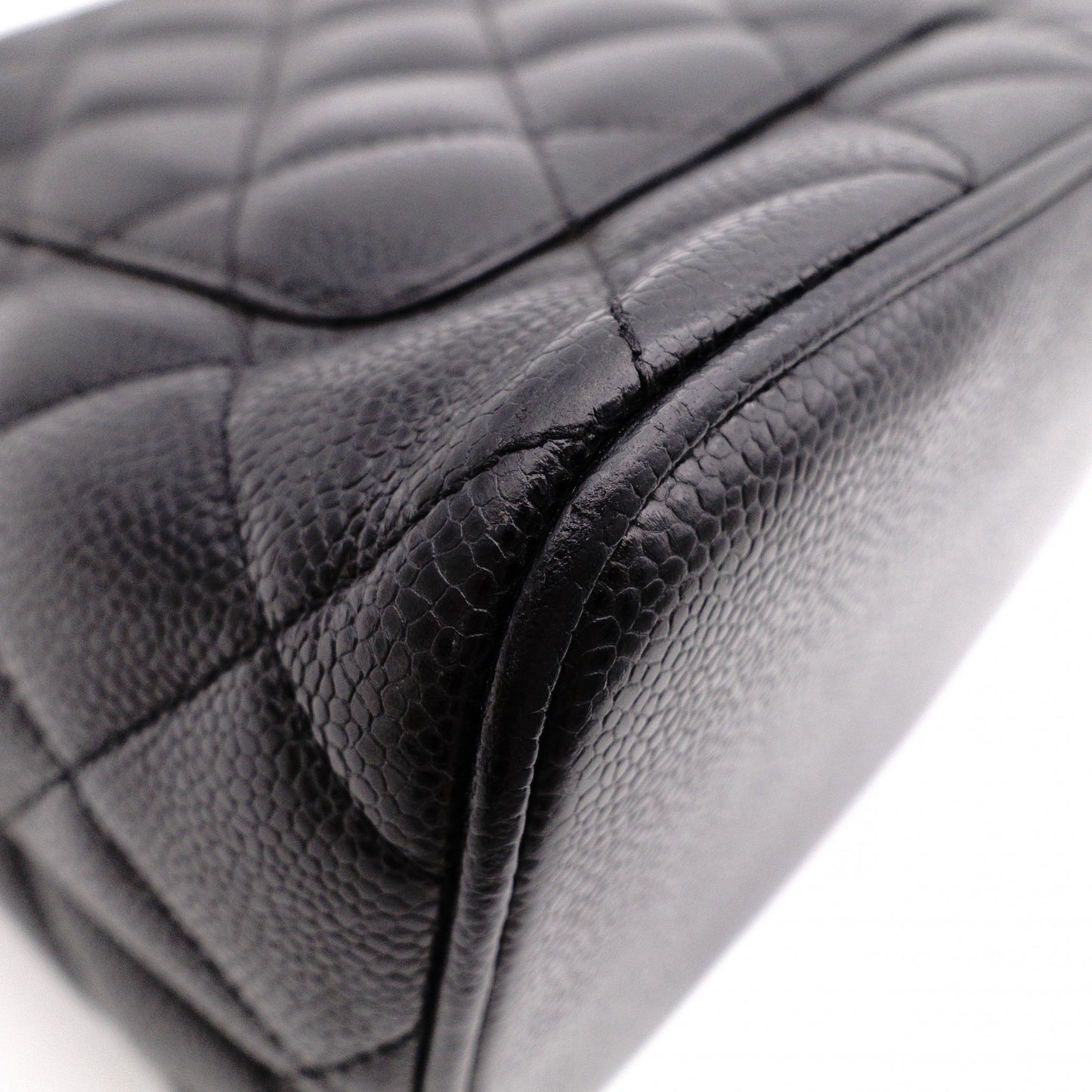 CHANEL Reissue Tote, Caviar Leather, Matelassé Tote Bag, Silver Hardware, Black