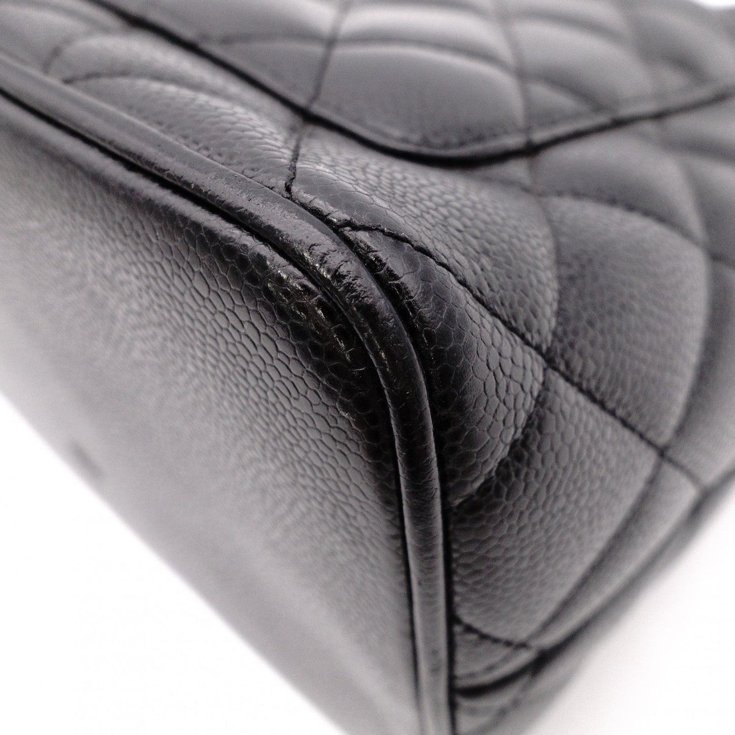 CHANEL Reissue Tote, Caviar Leather, Matelassé Tote Bag, Silver Hardware, Black