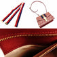 GUCCI Sylvie Bee & Star Shoulder Bag Red Red Leather Gold Hardware Crossbody 7-10-974