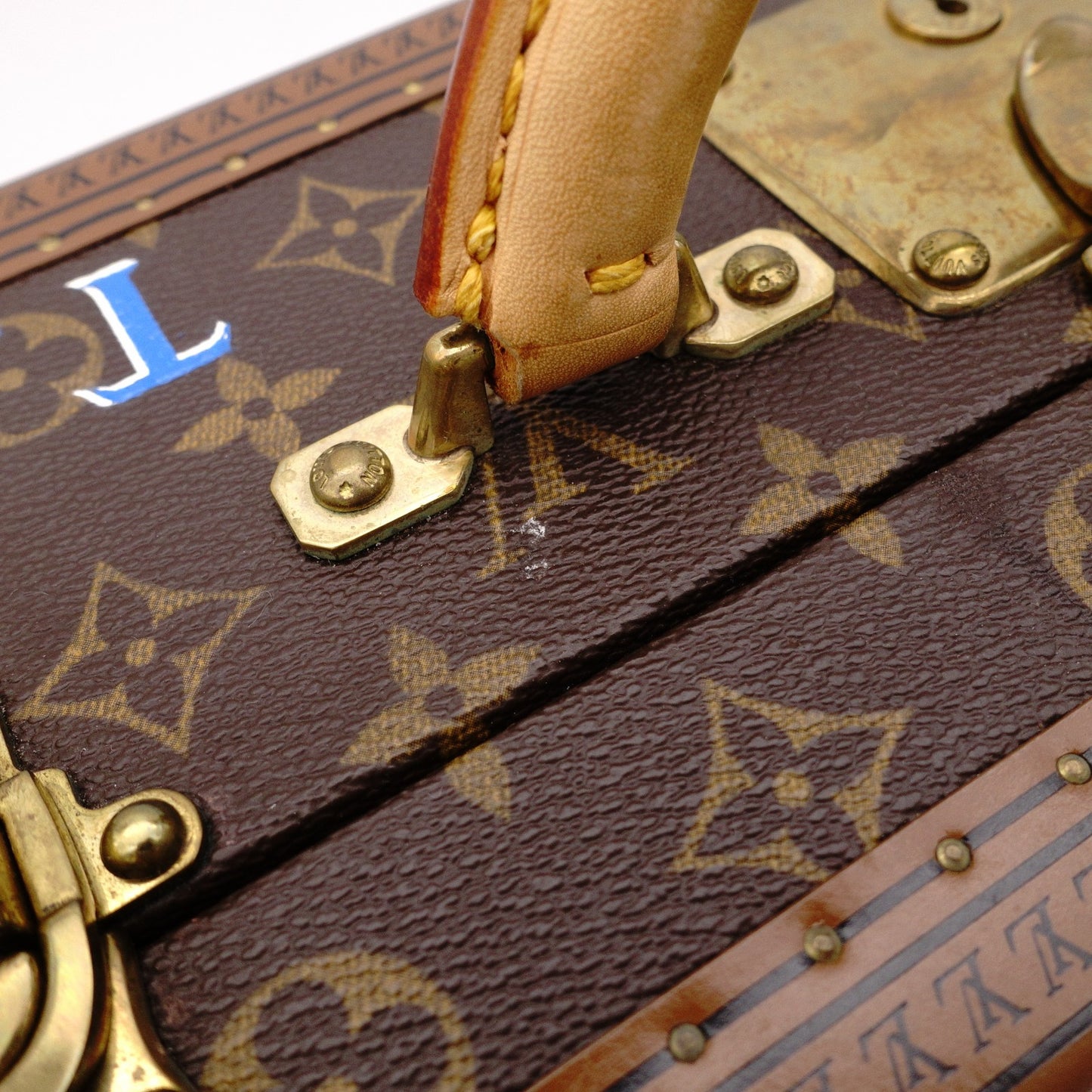LOUIS VUITTON Monogram Canvas Suitcase, Brown, Vintage Trunk