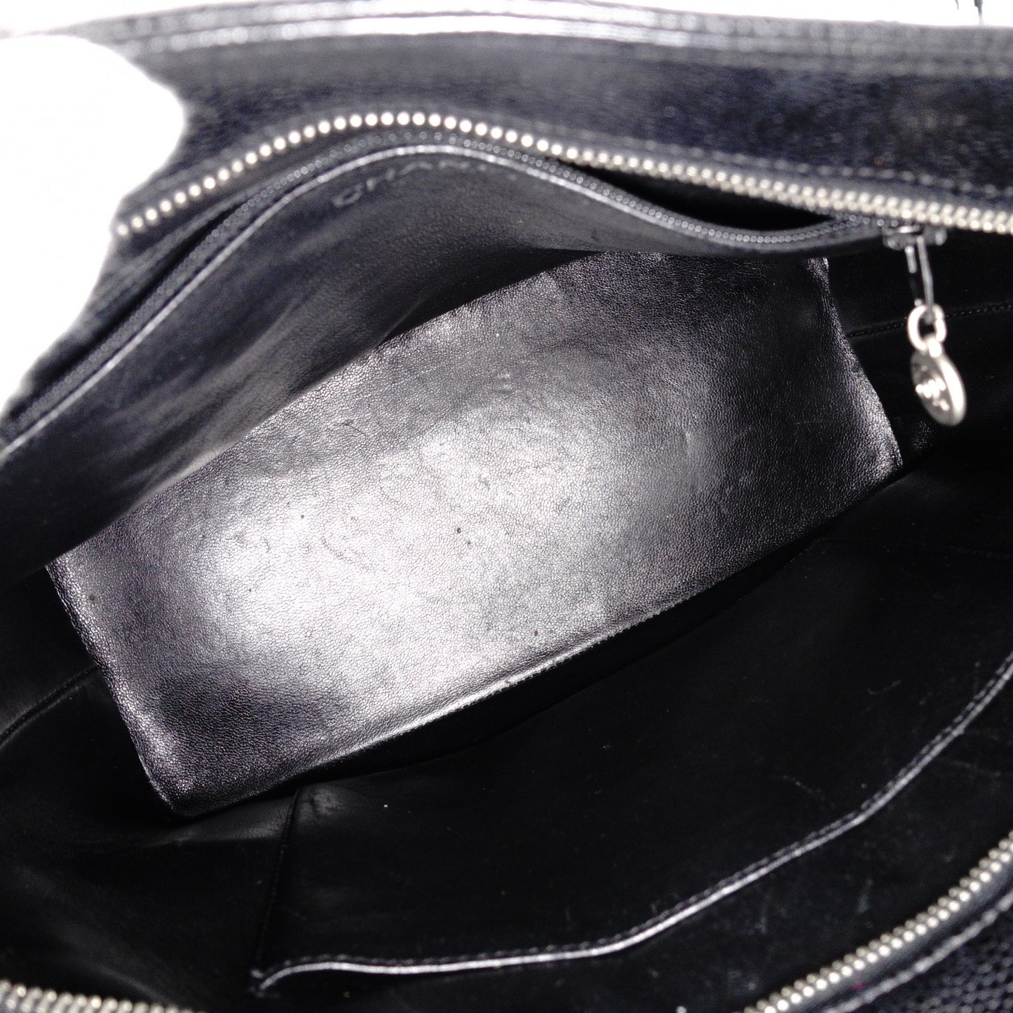 CHANEL Reissue Tote, Caviar Leather, Matelassé Tote Bag, Silver Hardware, Black