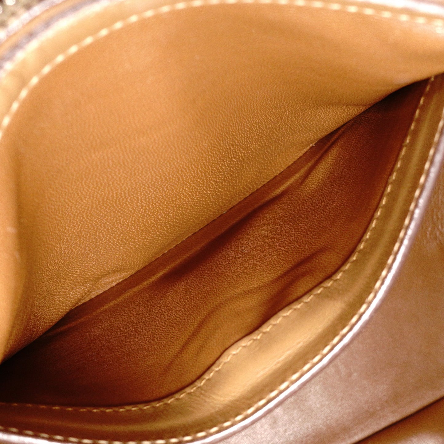 PRADA Cameo Handbag, Leather, Brown, 2-Way Crossbody, Triangle Logo