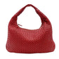 Bottega Veneta Intrecciato One Shoulder Bag Red Leather Hobo 7-11-824