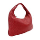 Bottega Veneta Intrecciato One Shoulder Bag Red Leather Hobo 7-11-824