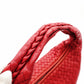Bottega Veneta Intrecciato One Shoulder Bag Red Leather Hobo 7-11-824