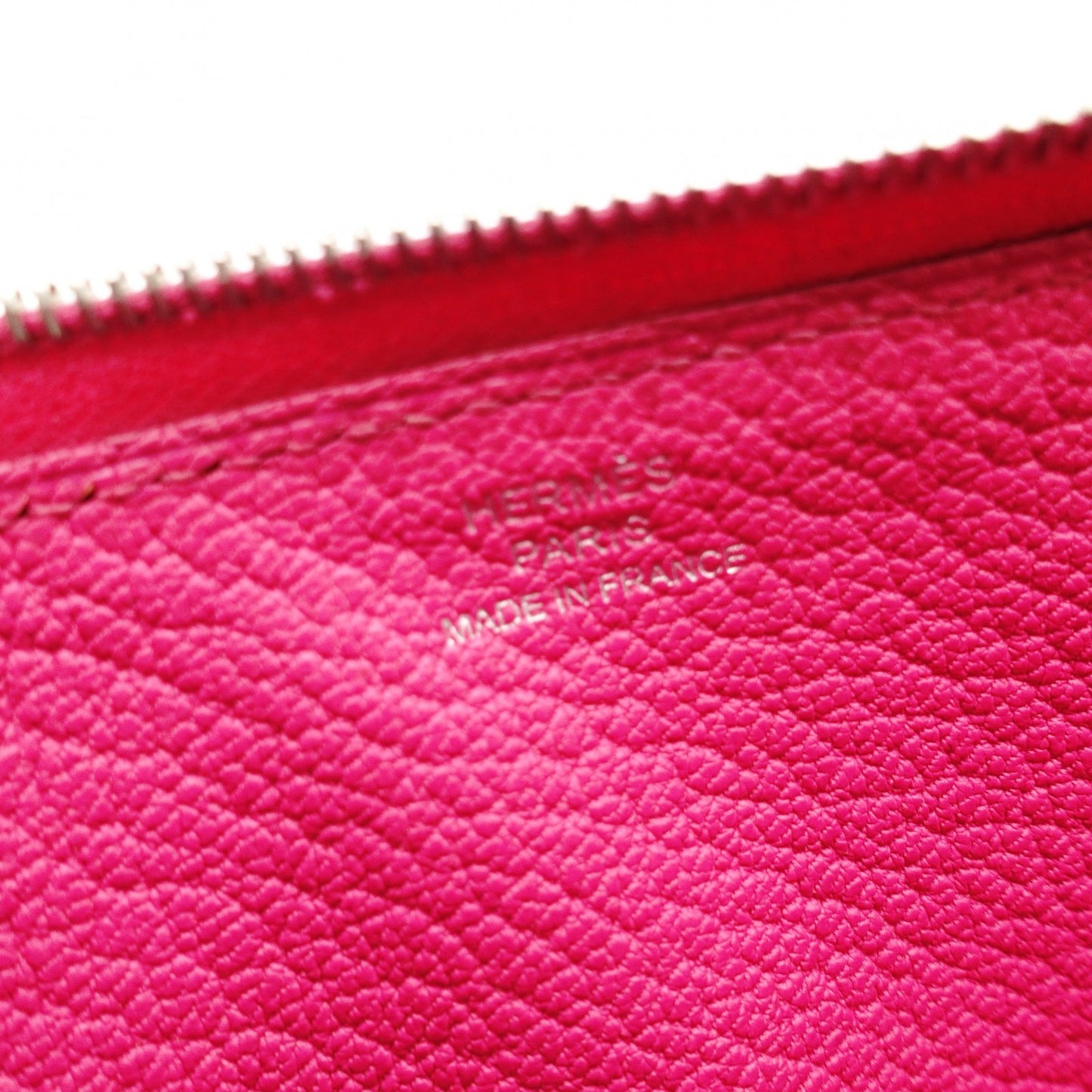 HERMES Azap Long All Leather Chèvre Pink □P Stamped Long Wallet Leather Wallet Women's 7-11-849